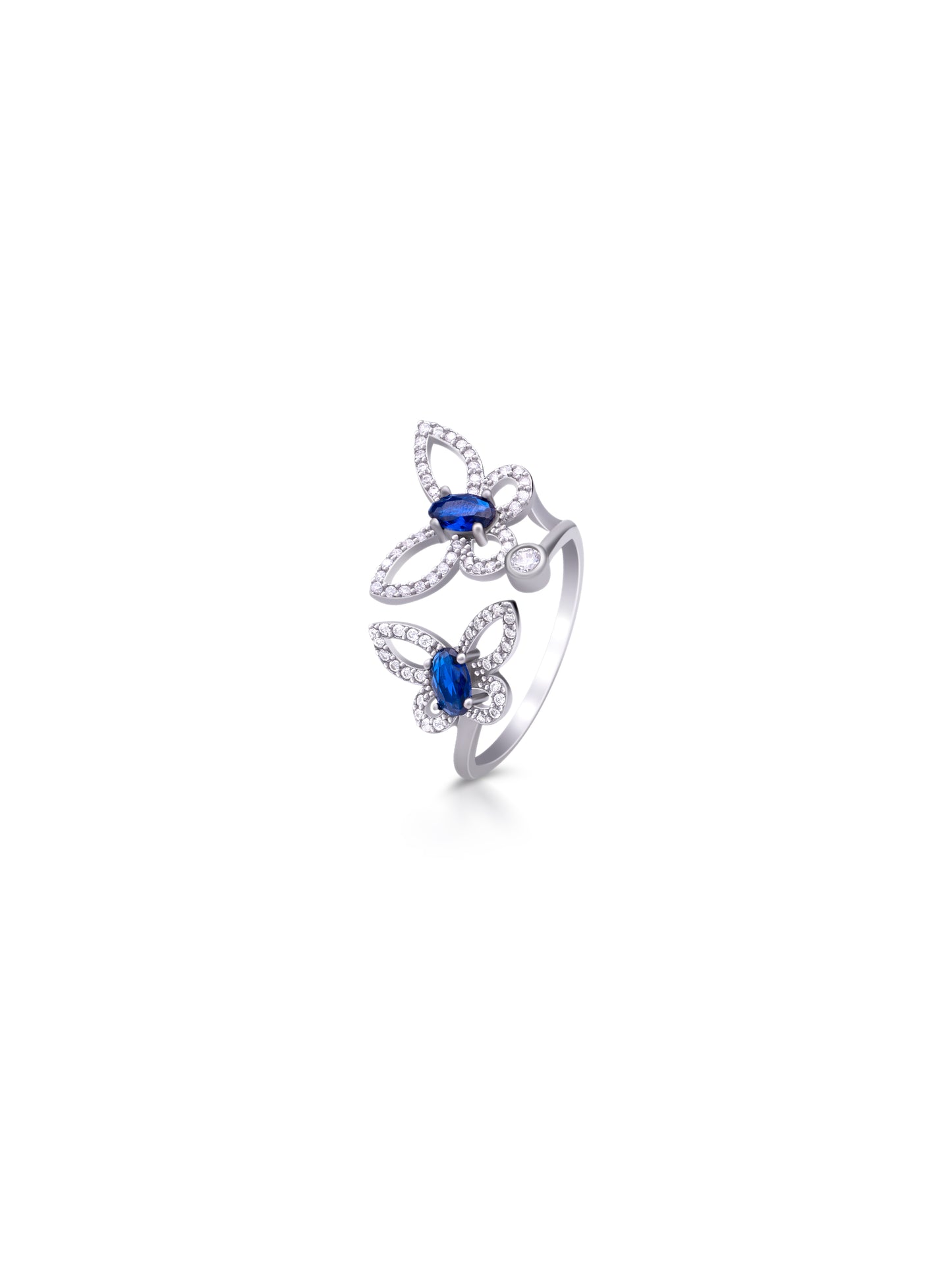 Graceful Blue Stone Silver Ring