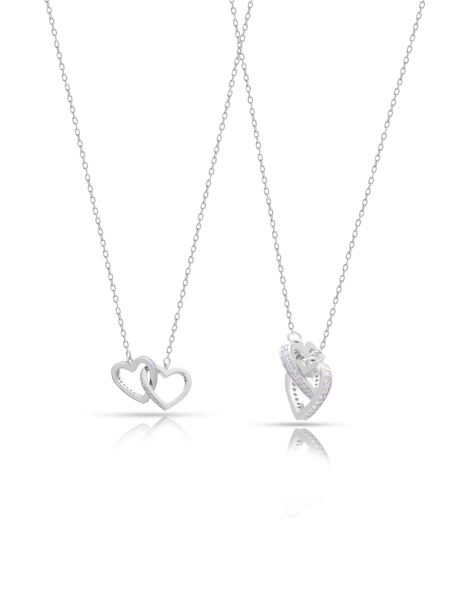 Interlocking Hearts Silver Chain