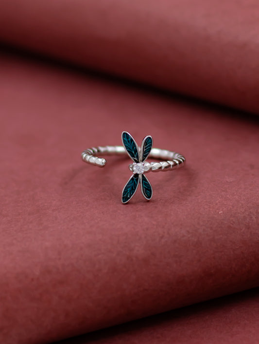 Dragonfly Silver Ring (Adjustable)
