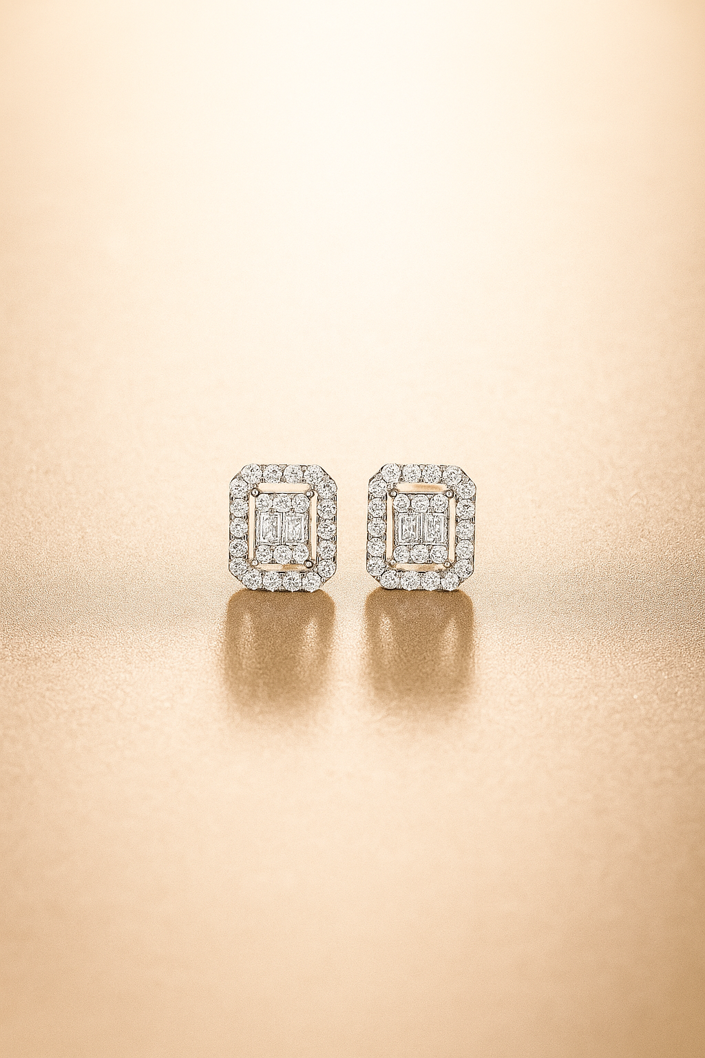 Rectangular AAA+ CZ Silver Studs