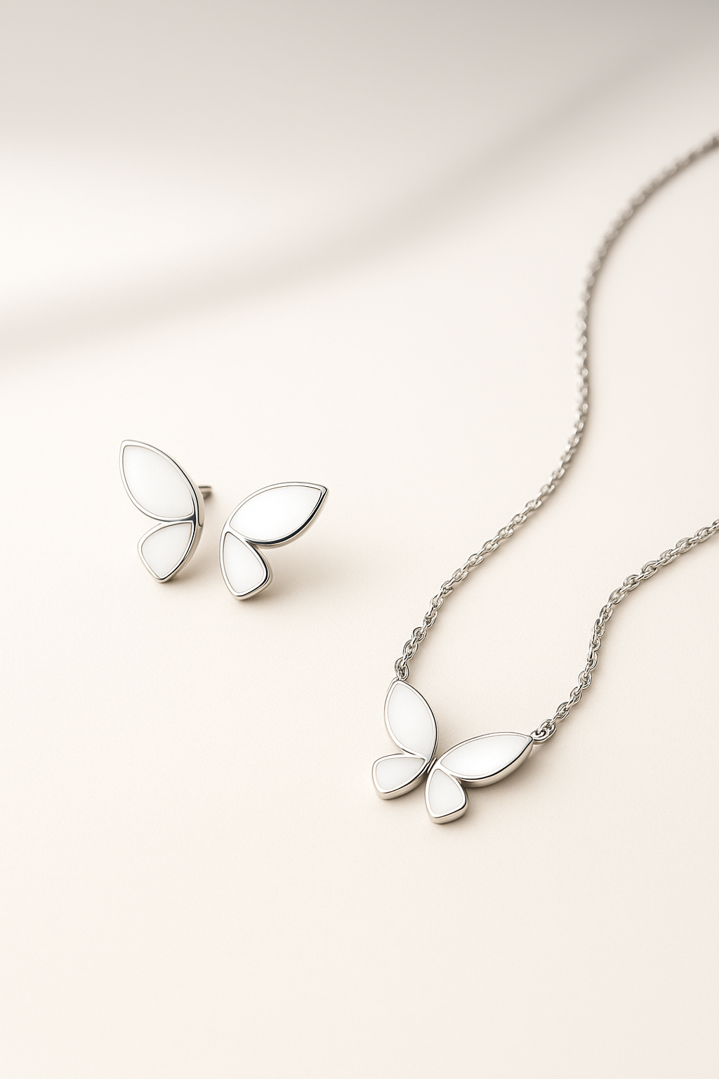 White Butterfly Chain Set