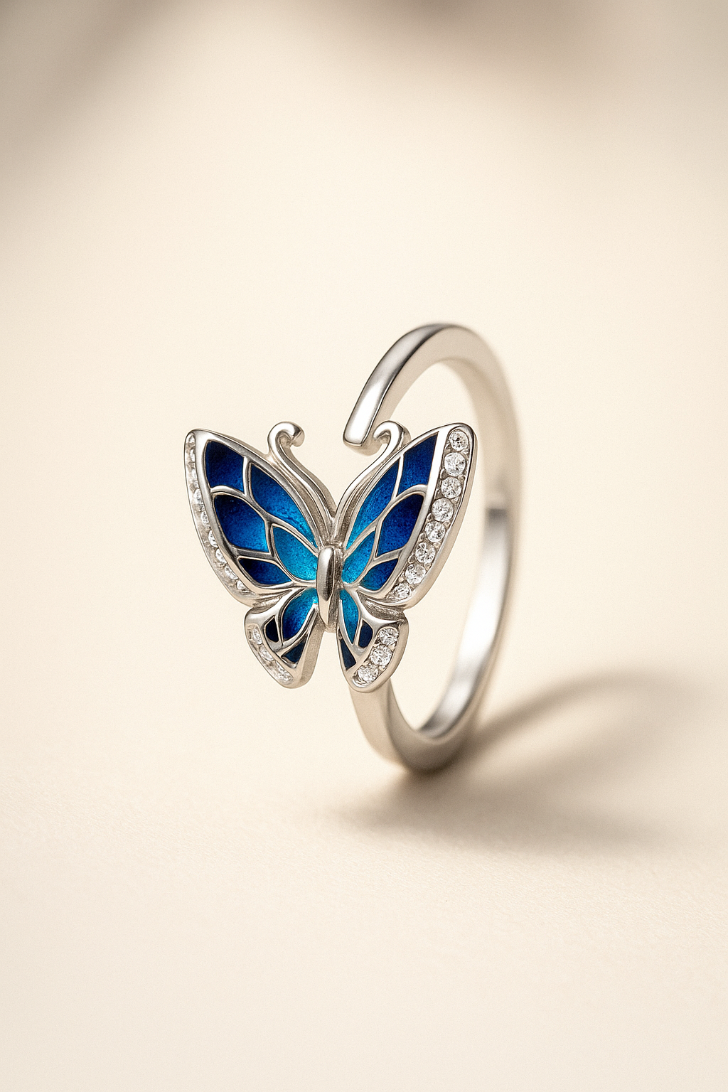 Open Enamel Butterfly Ring