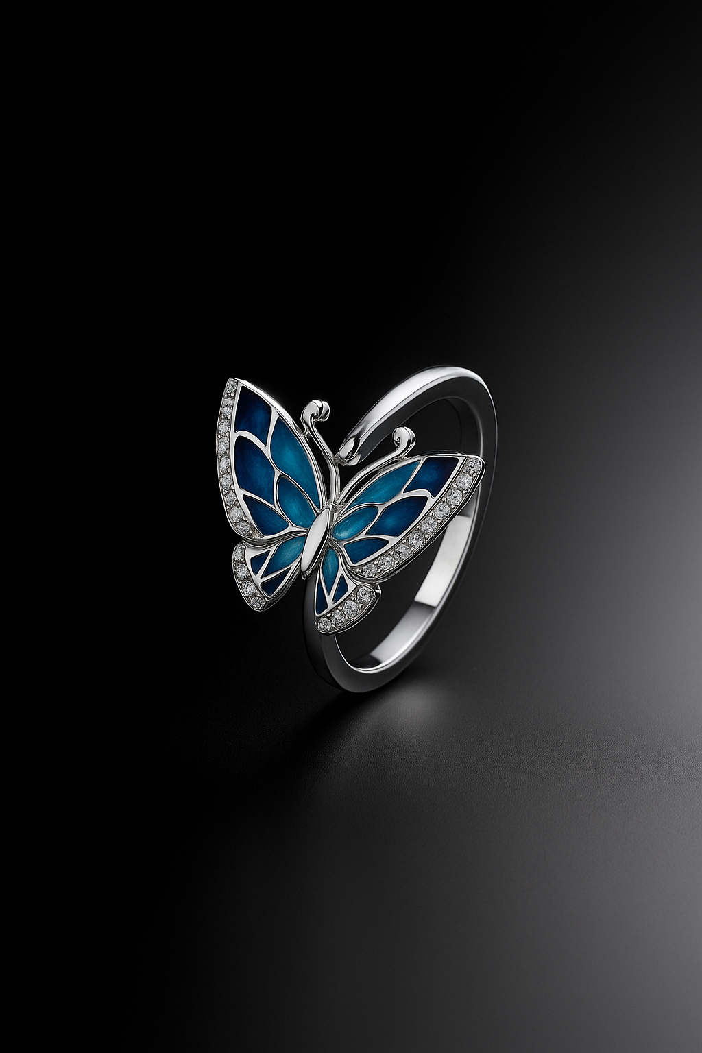 Open Enamel Butterfly Ring