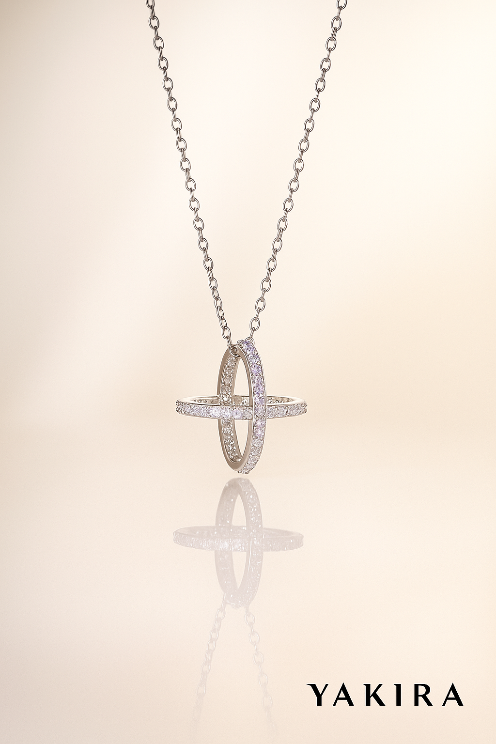 Dual Oval Ring Silver Chain