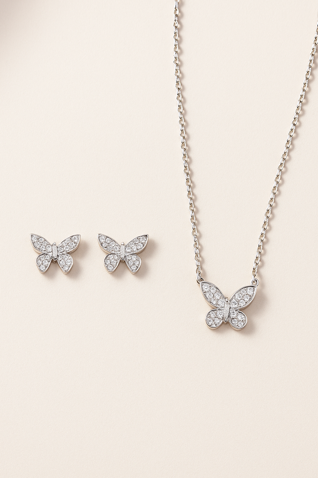 Sparkling Butterfly Chain Set