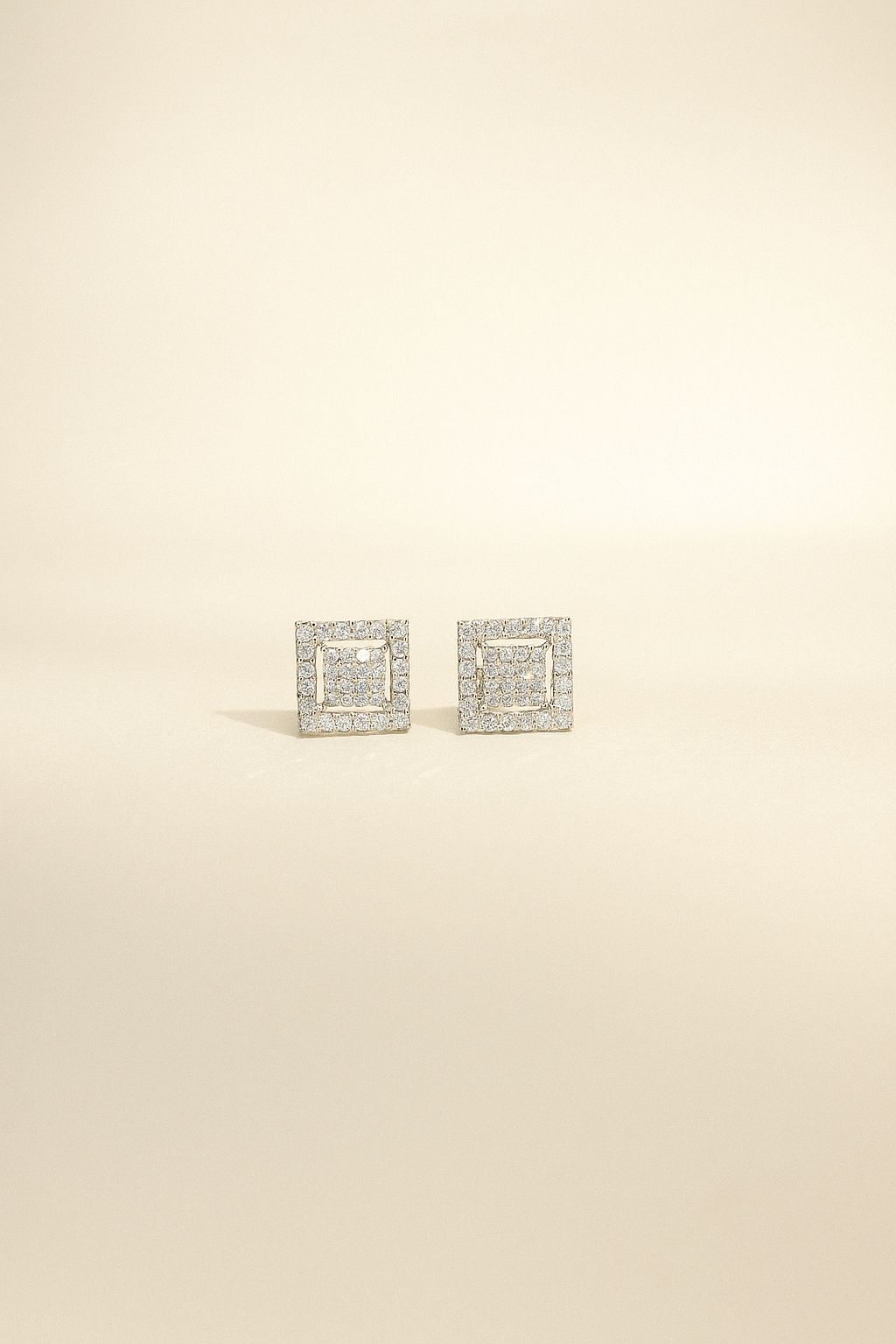 Square AAA+ CZ Silver Studs