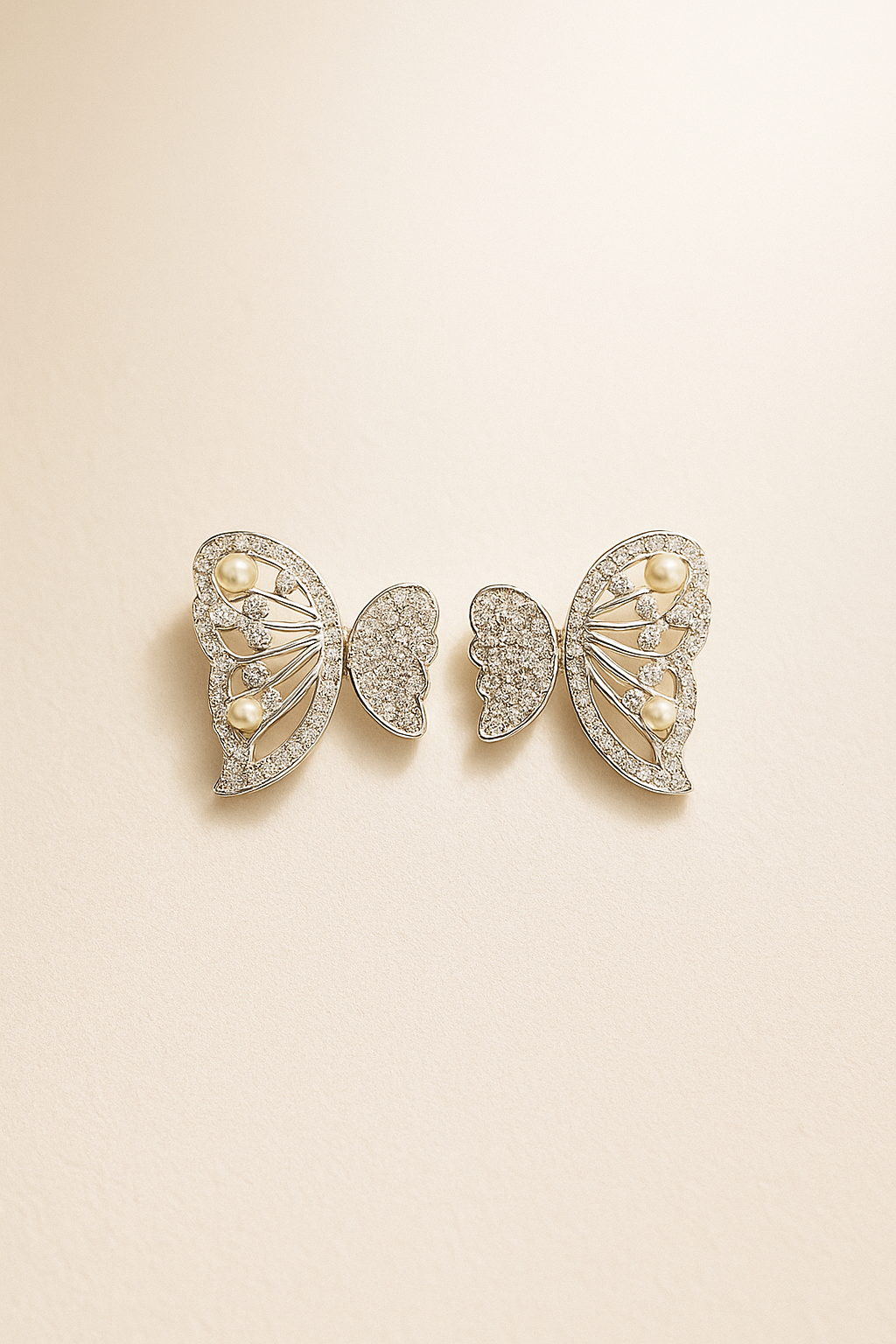 Detachable Silver Butterfly Earrings