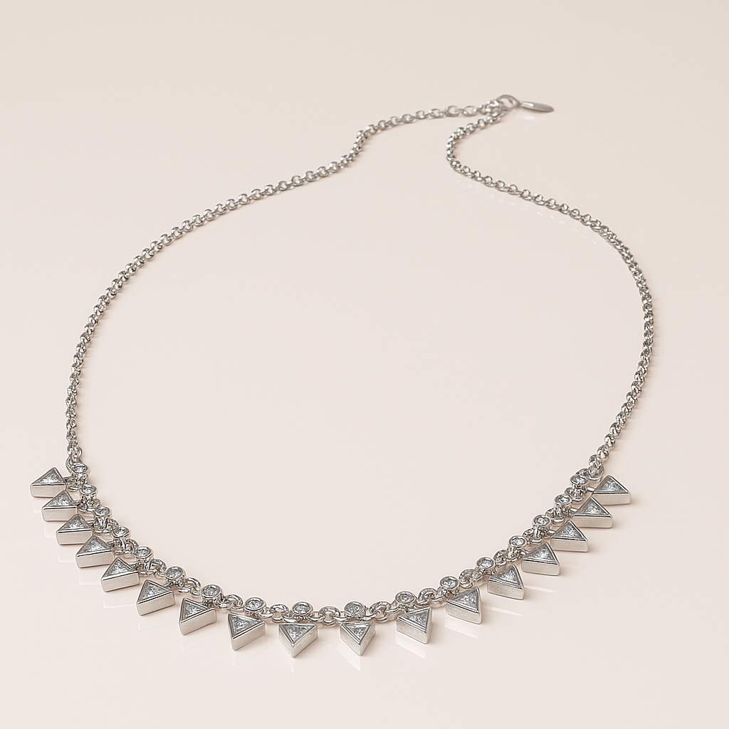 Elegant Triangle Silver Necklace
