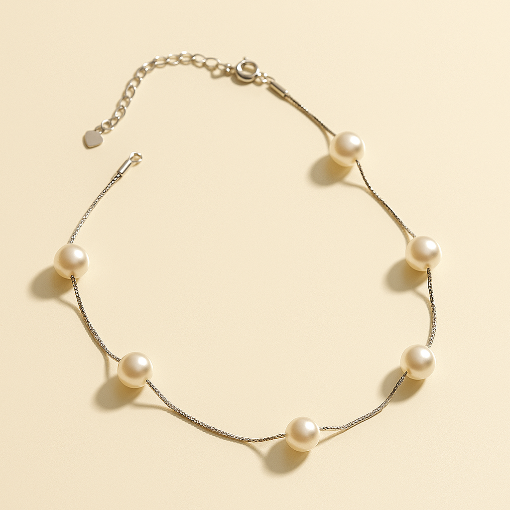 Pearl Silver Anklet