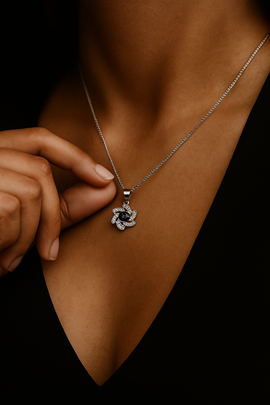 Blue Stone Ocean Wave Pendant