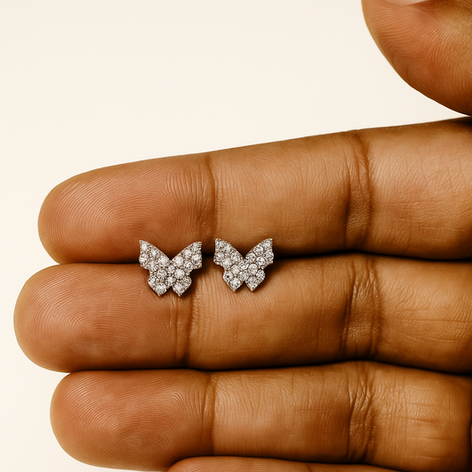 Twilight Wings Silver Studs