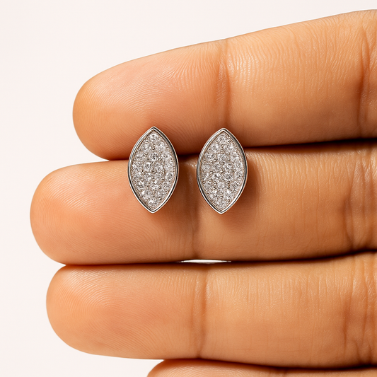 Gleam Leaf Silver Studs