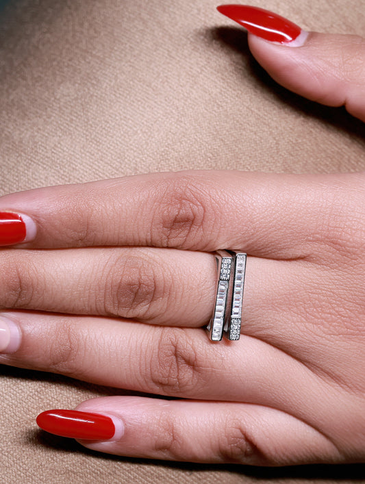 Dual Layer Silver Ring (Adjustable)