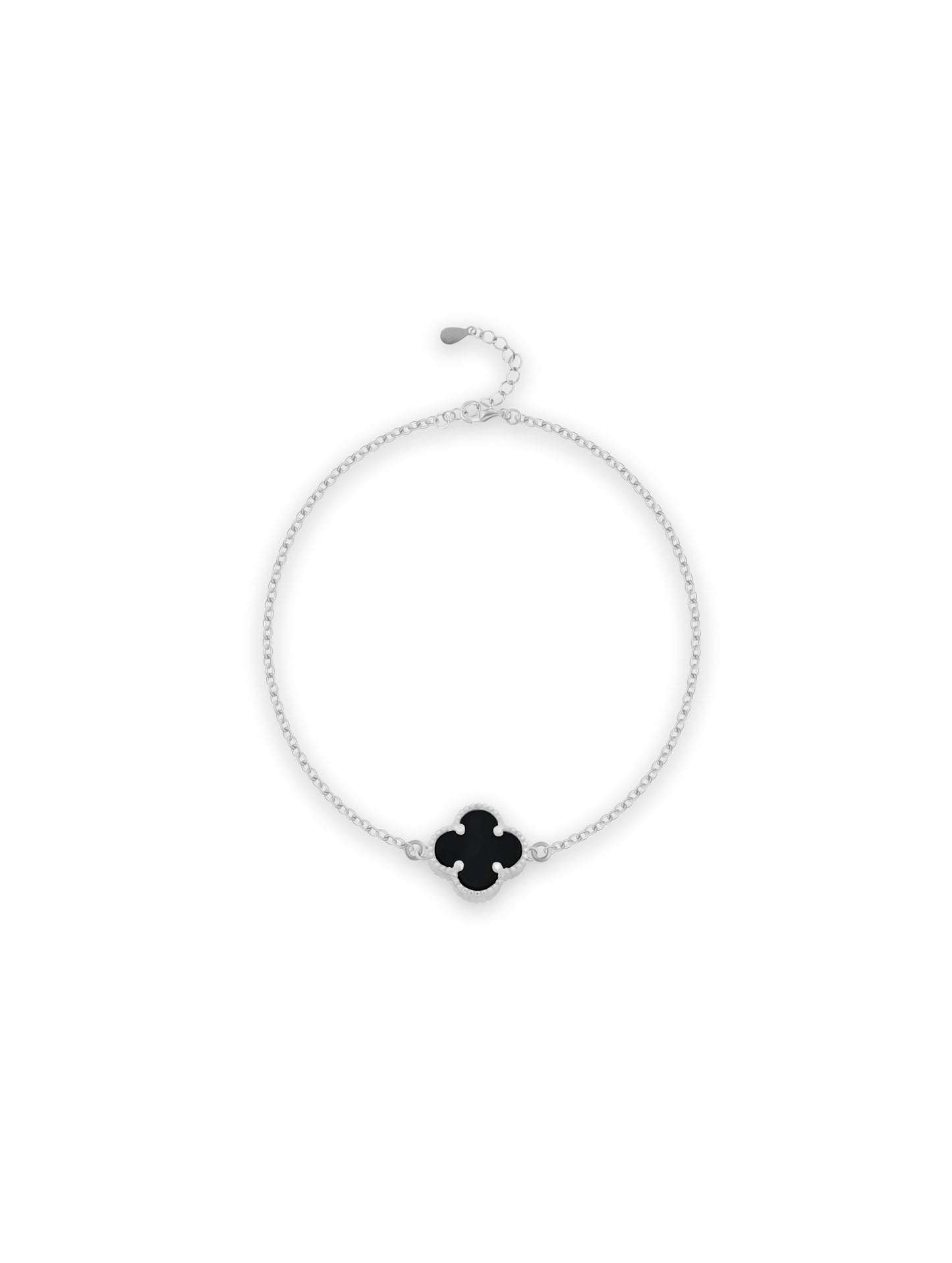 Black MOP Silver Chain Bracelet