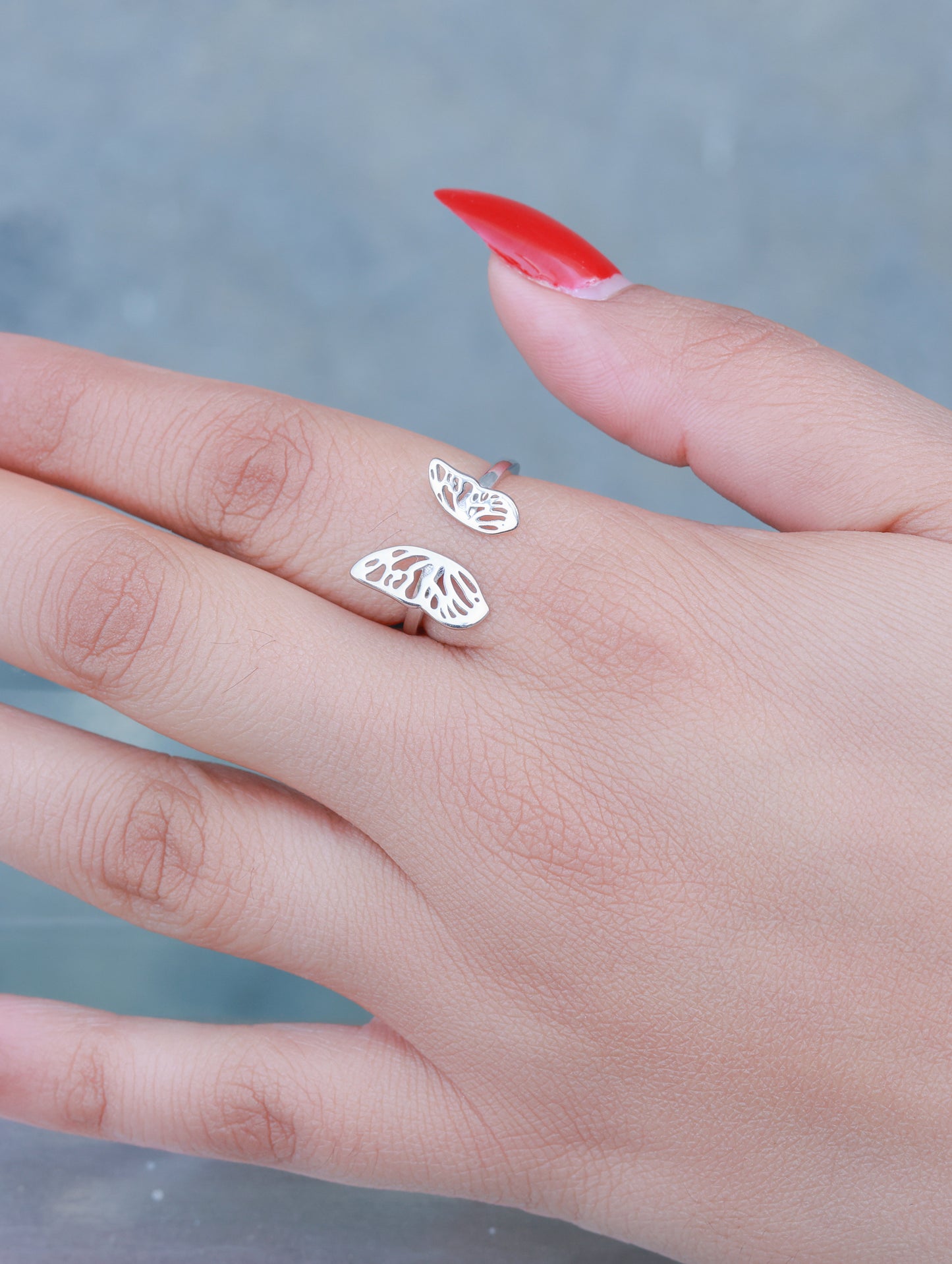 Butterfly Wings Silver Ring (Adjustable)