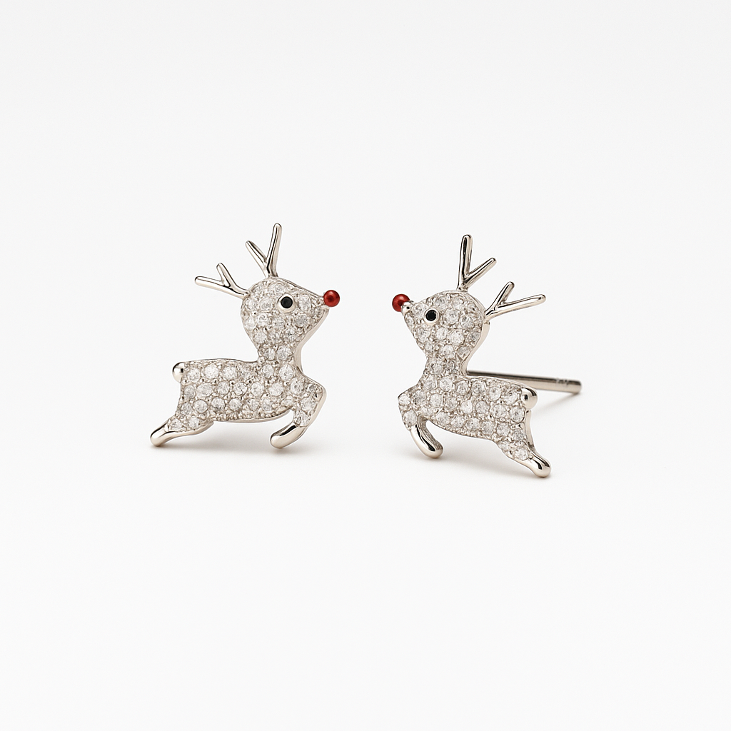 Baby Reindeer Silver Studs