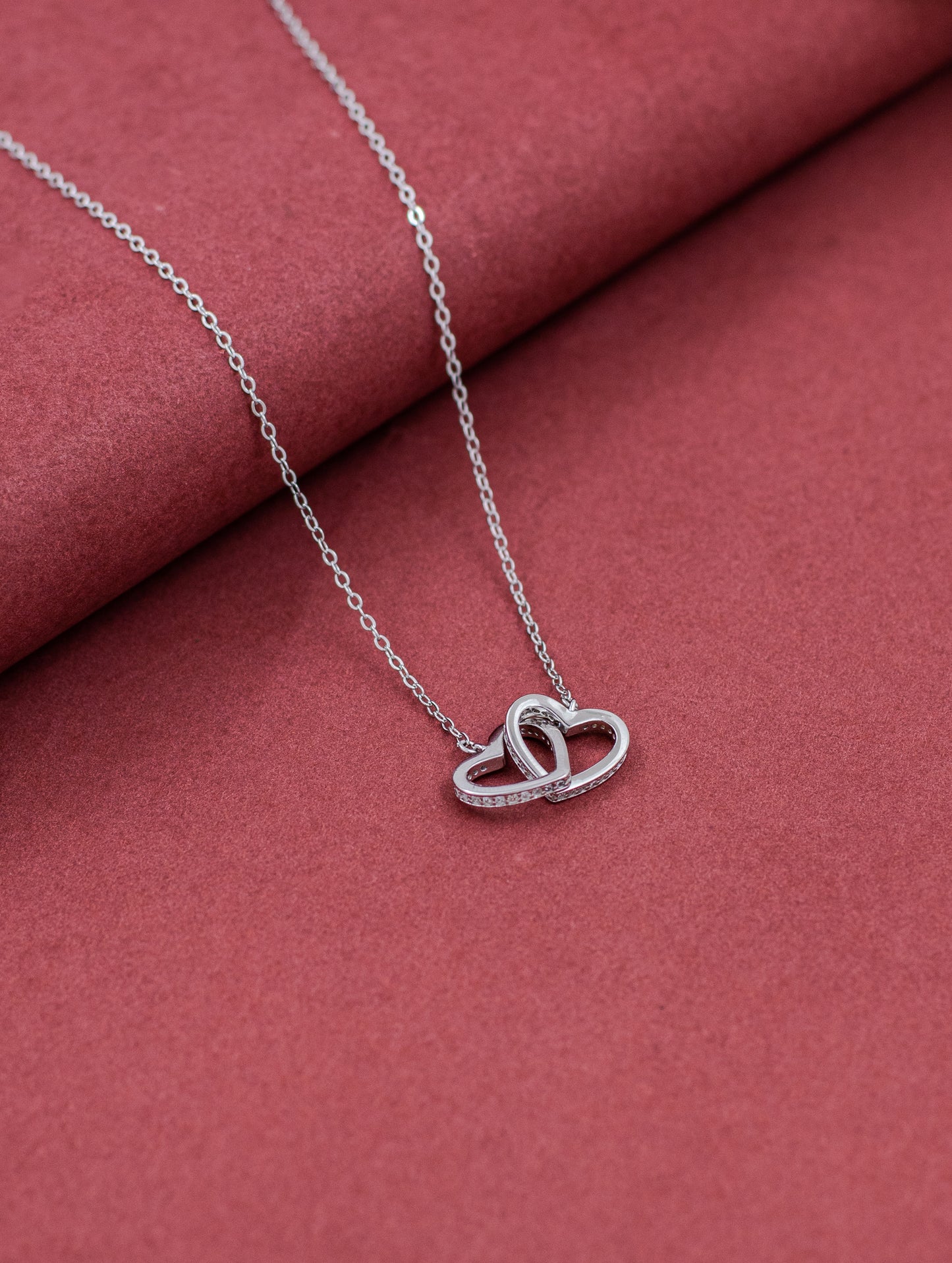 Interlocking Hearts Silver Chain
