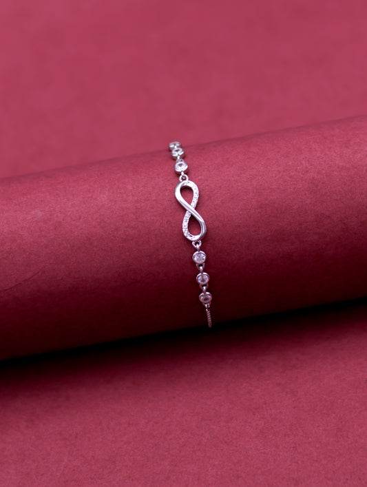 Infinity Silver Chain Bracelet (Adjustable)