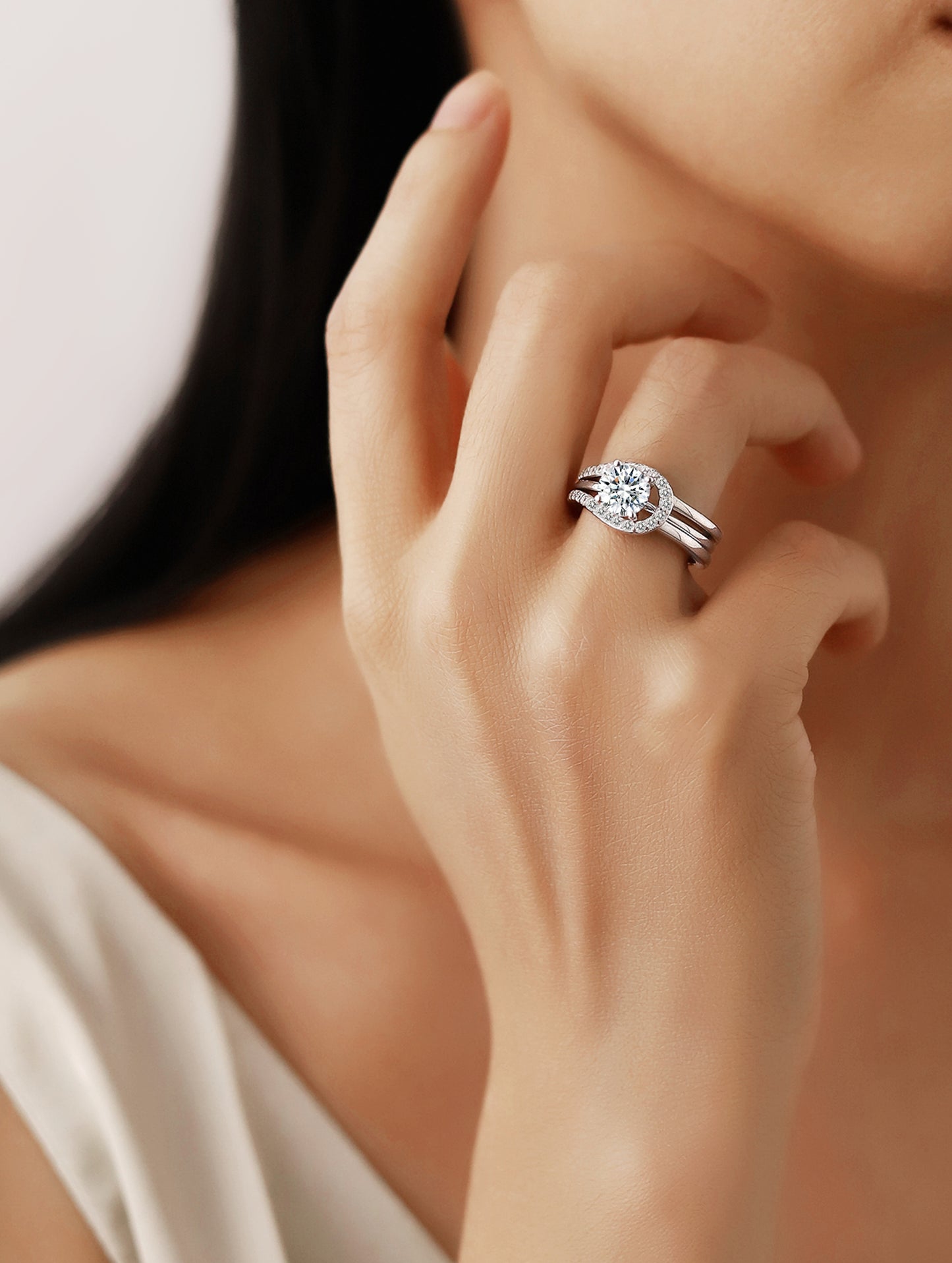 Detachable Solitaire Silver Ring