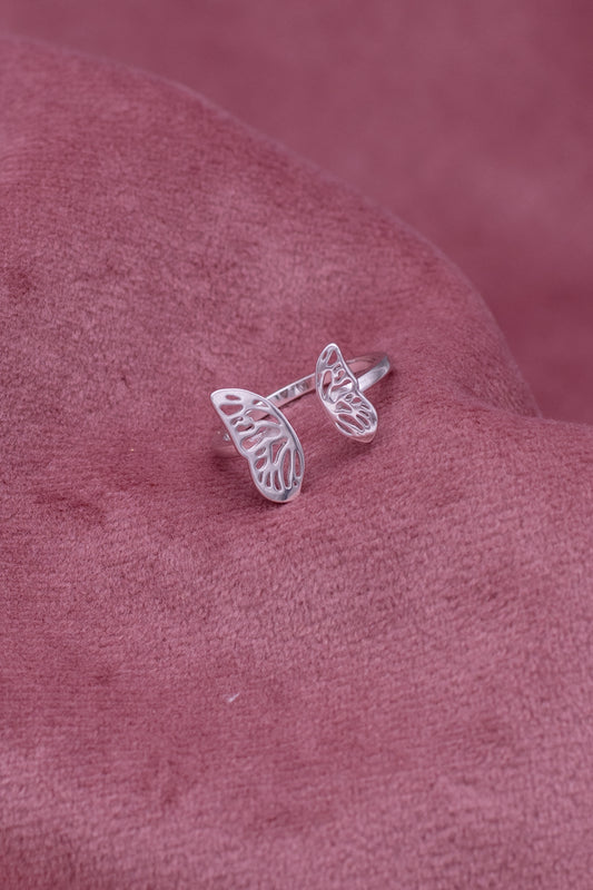 Butterfly Wings Silver Ring (Adjustable)