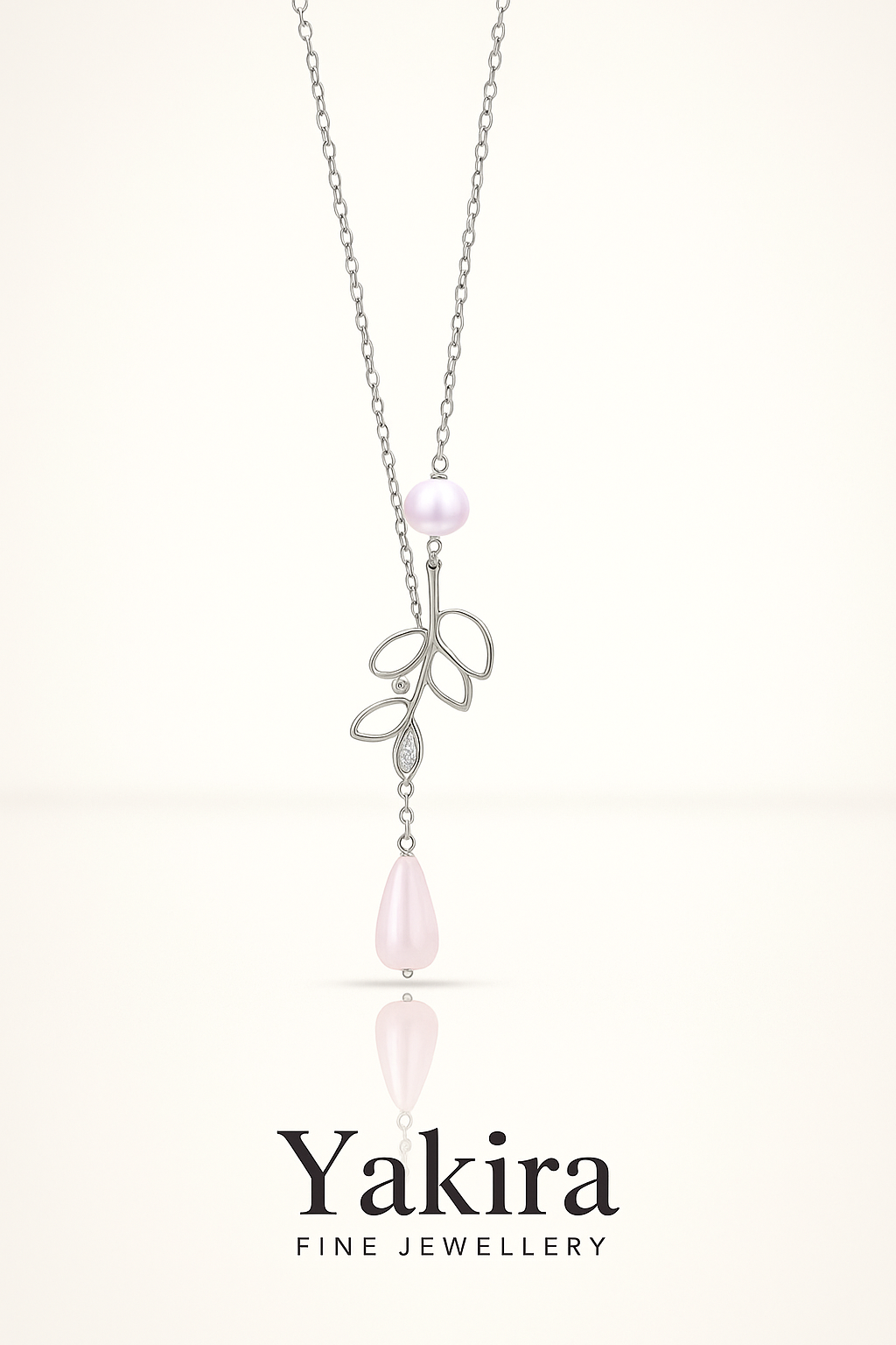 Pearl & Leaf Silver Chain