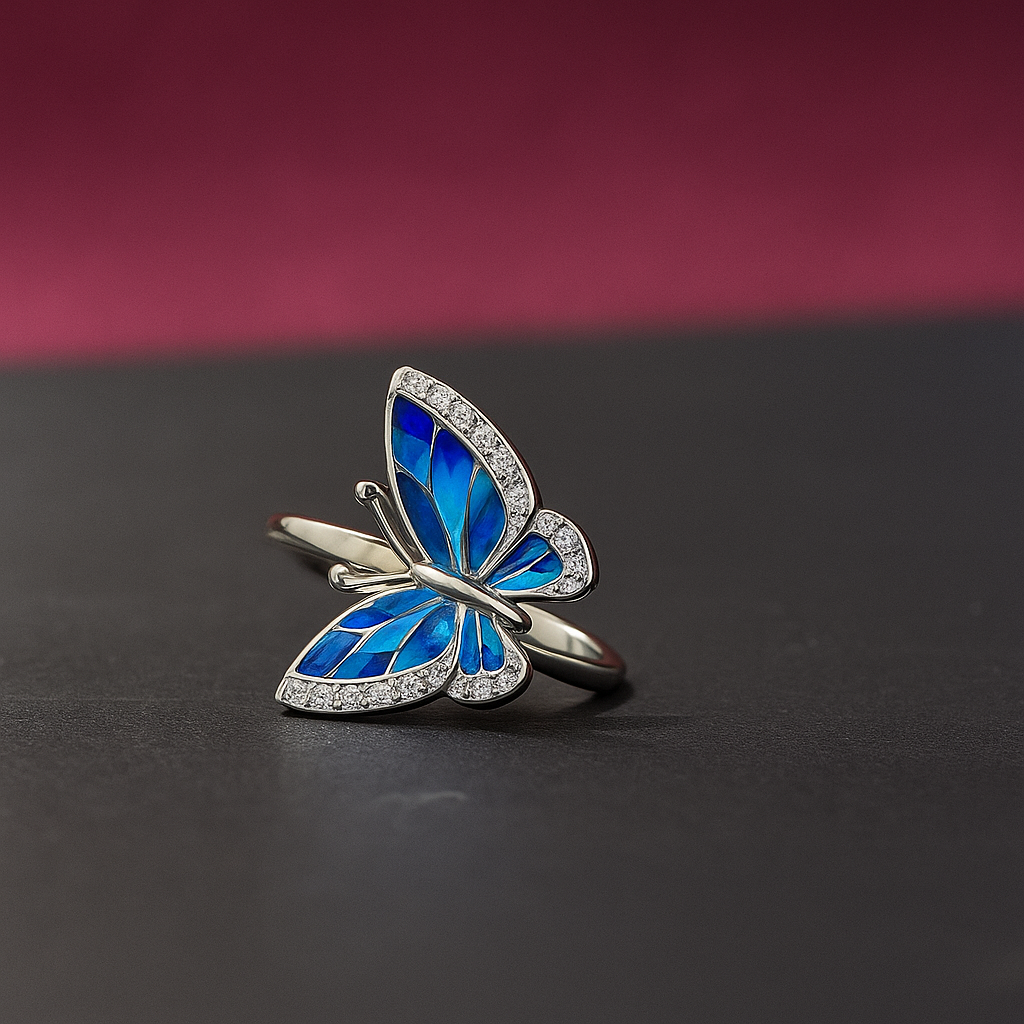 Open Enamel Butterfly Ring