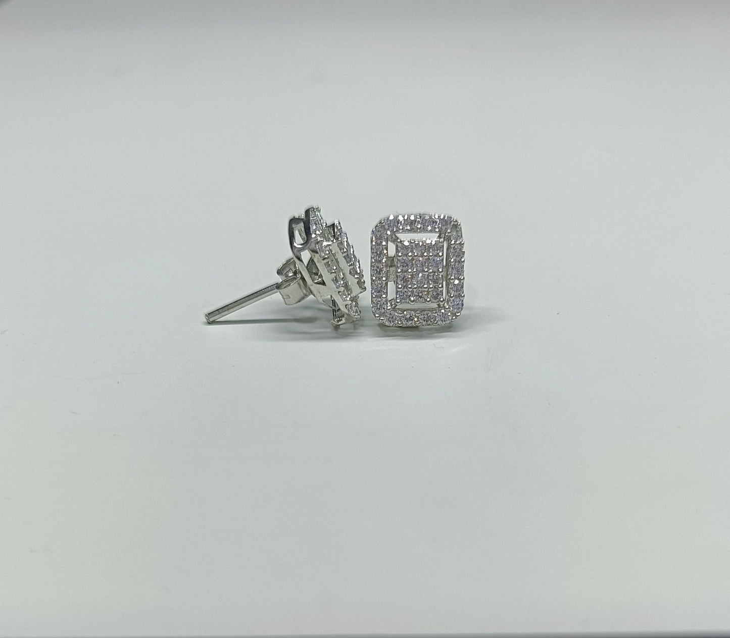 Rectangular AAA+ CZ Silver Studs