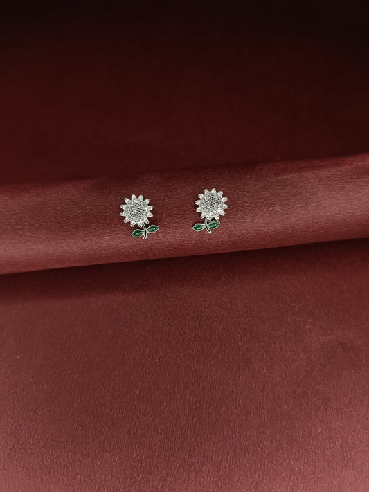 Sunflower Silver Earring