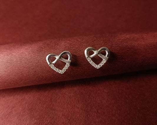 Heart Shape Silver Earrings