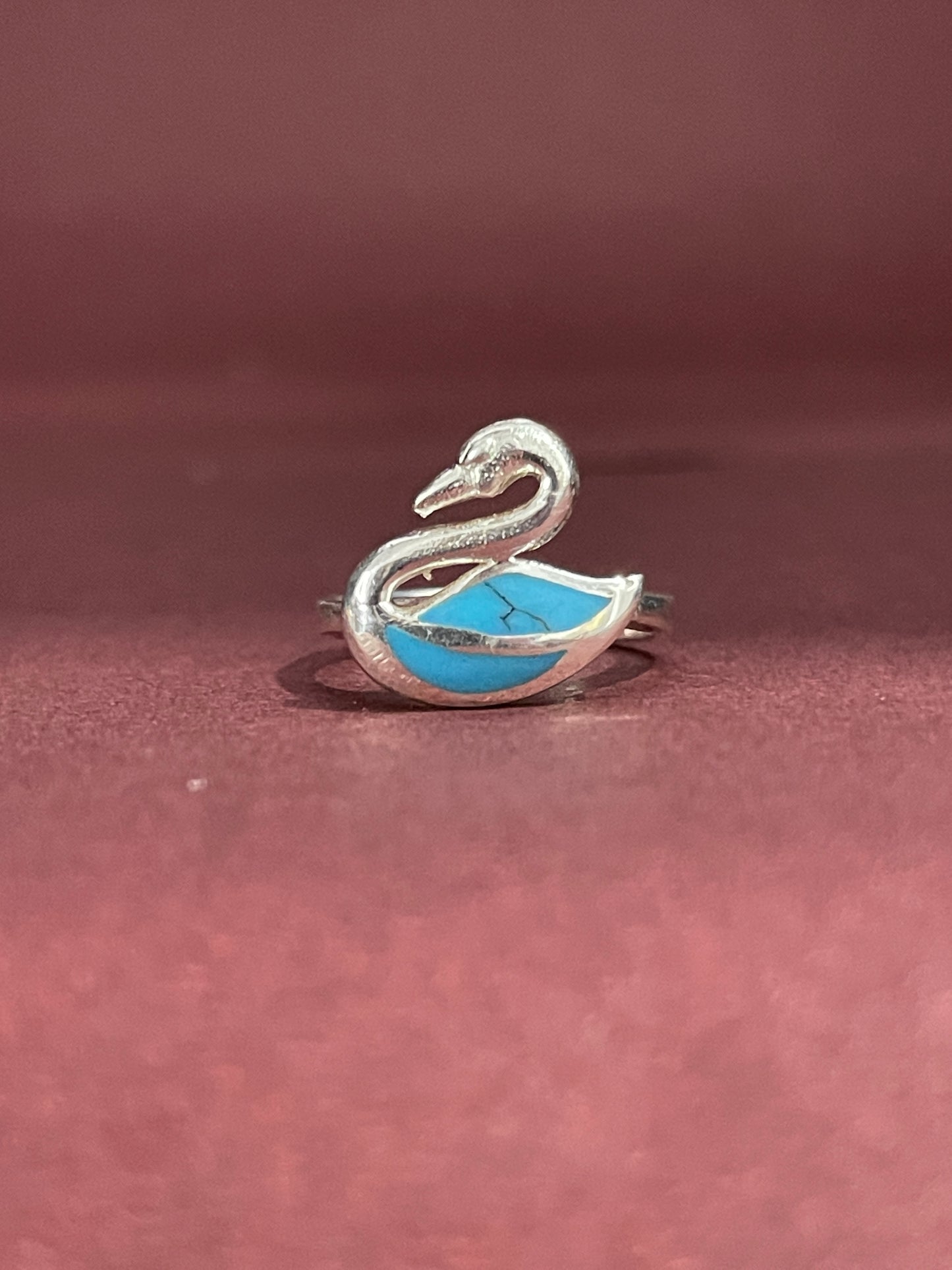 Turquoise Swan silver Ring