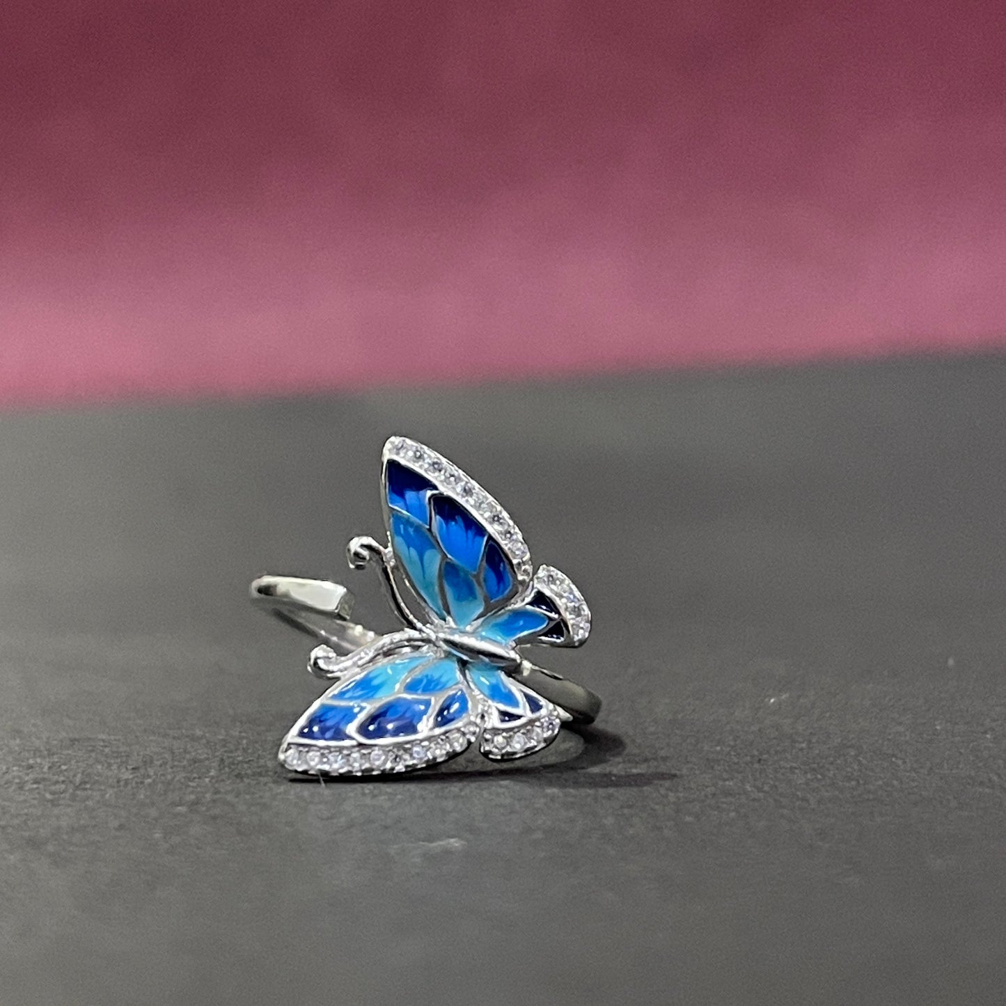 Open Enamel Butterfly Ring
