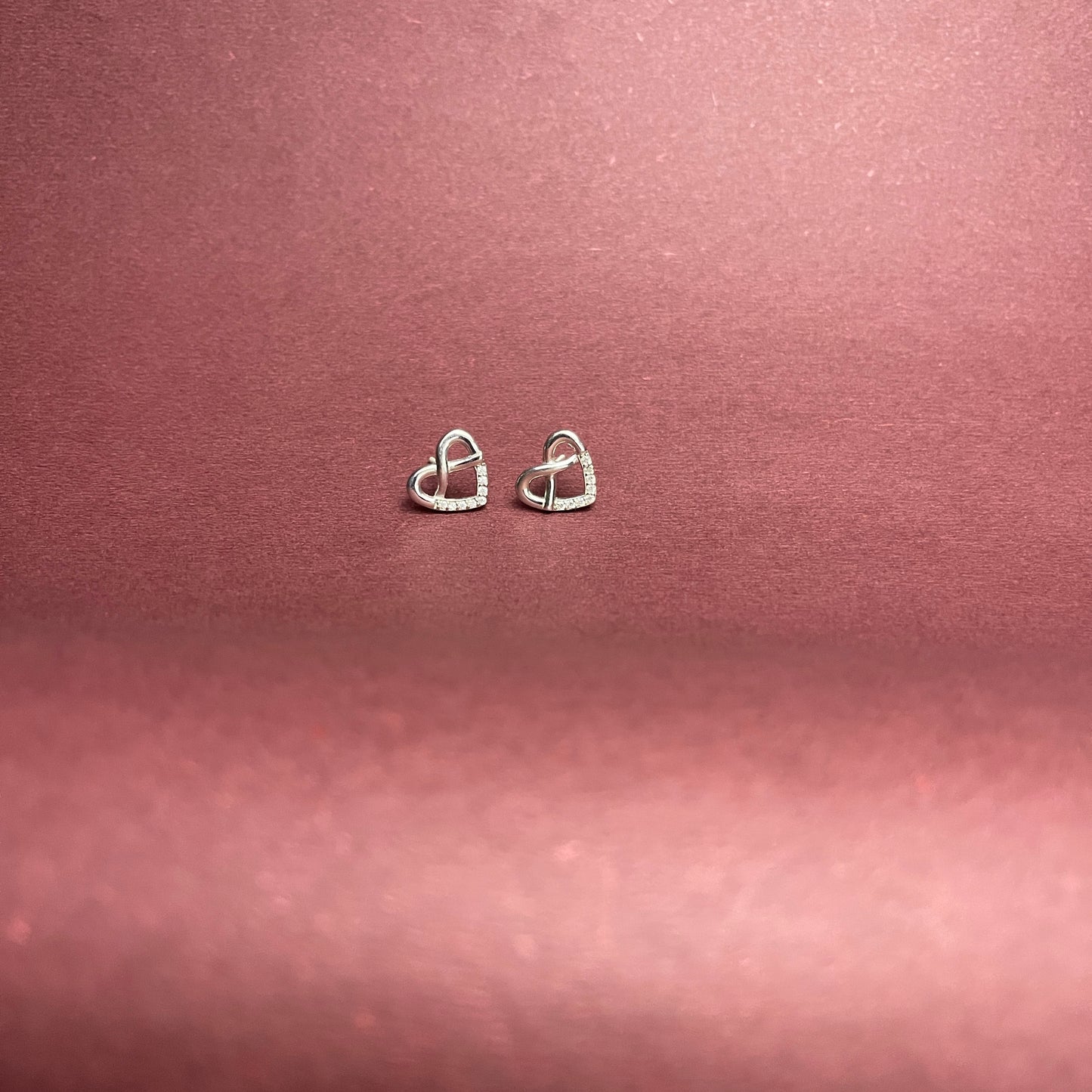 Heart Shape Silver Earrings