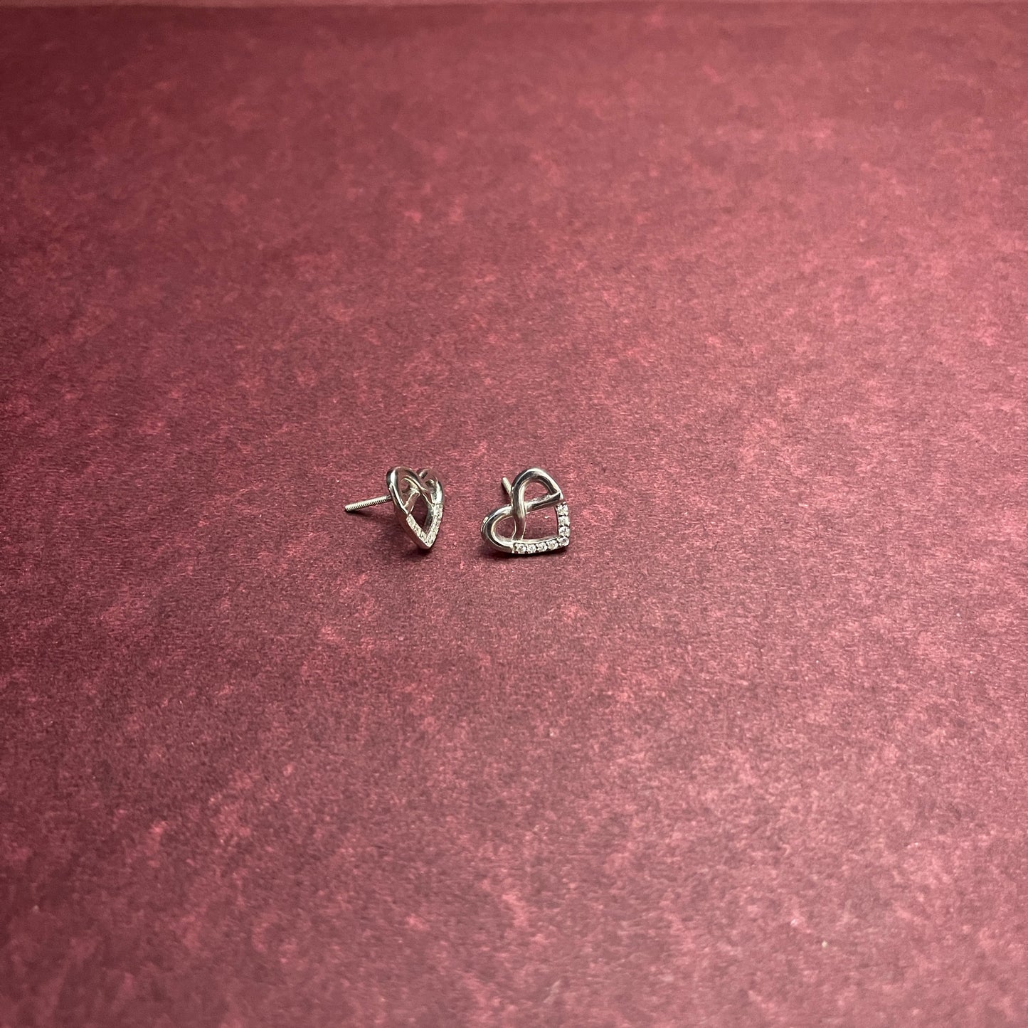 Heart Shape Silver Earrings