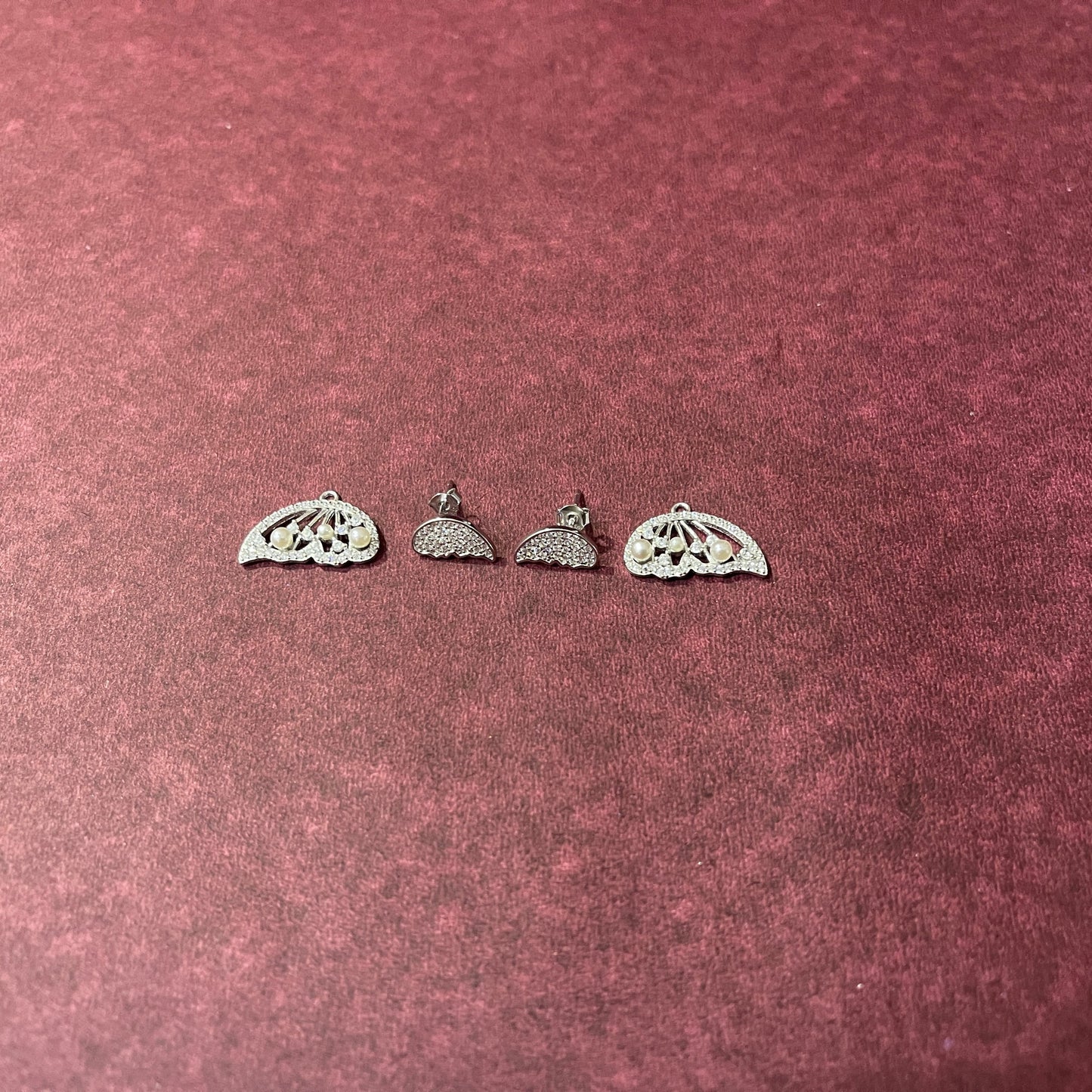 Detachable Silver Butterfly Earrings
