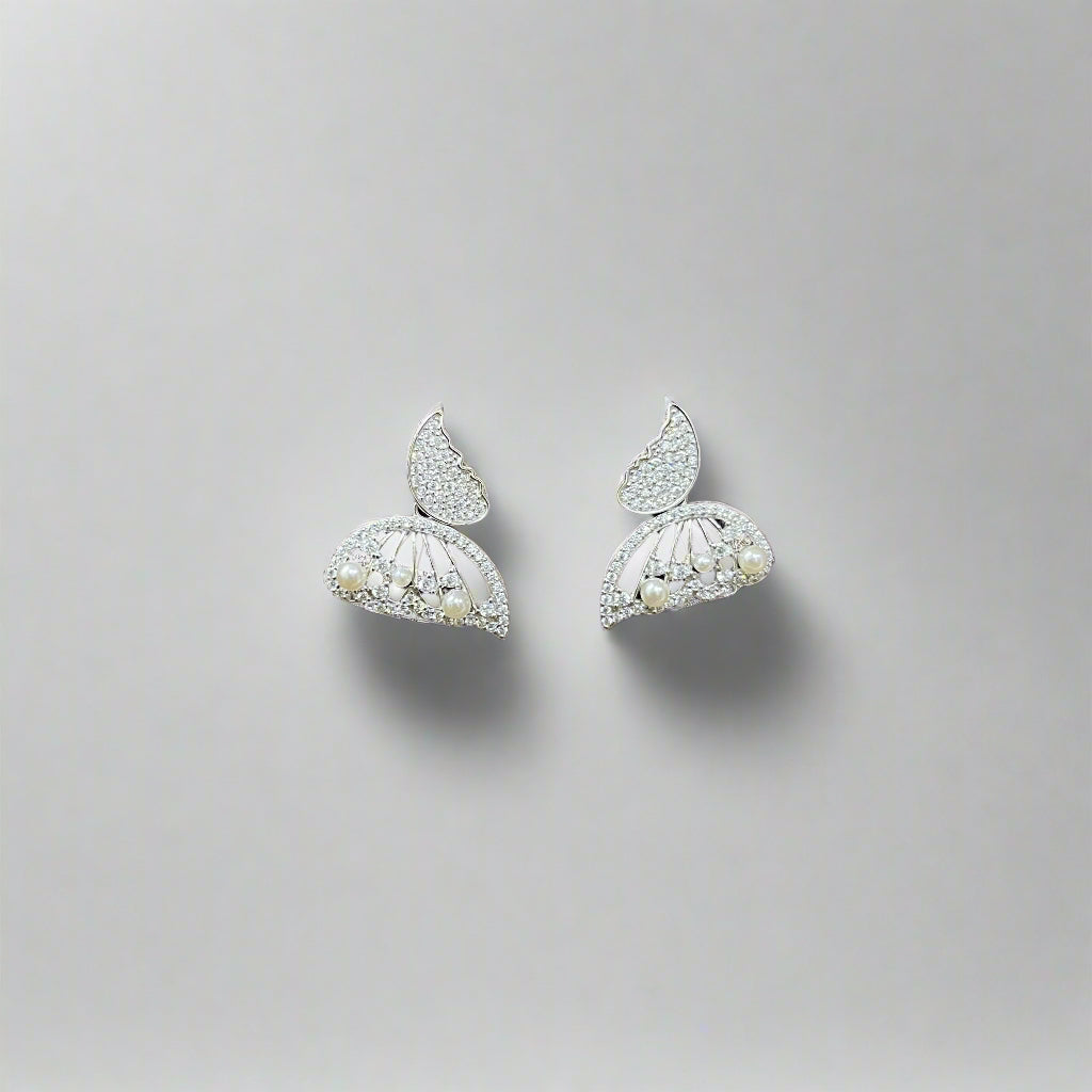 Detachable Silver Butterfly Earrings