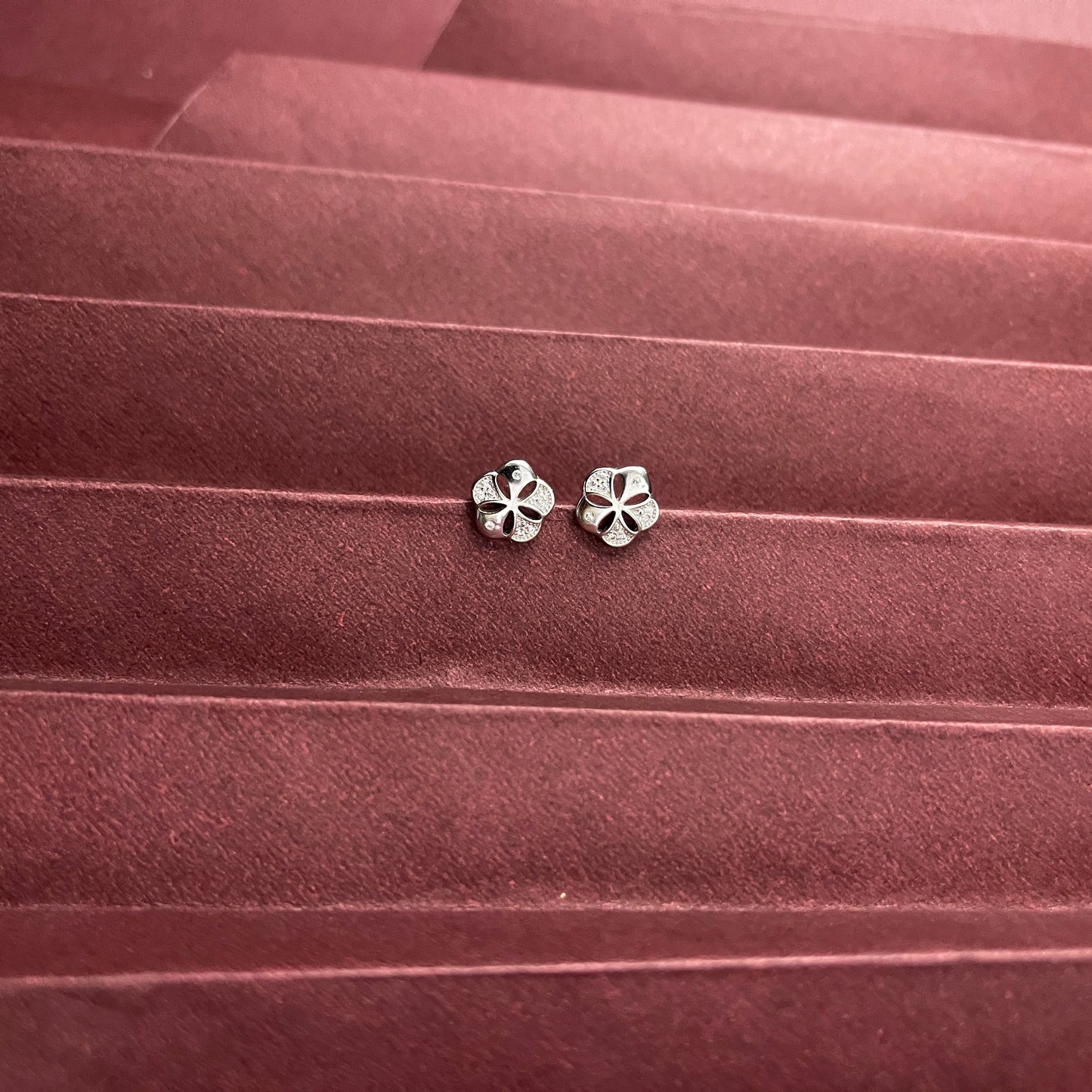 Floral Silver Studs