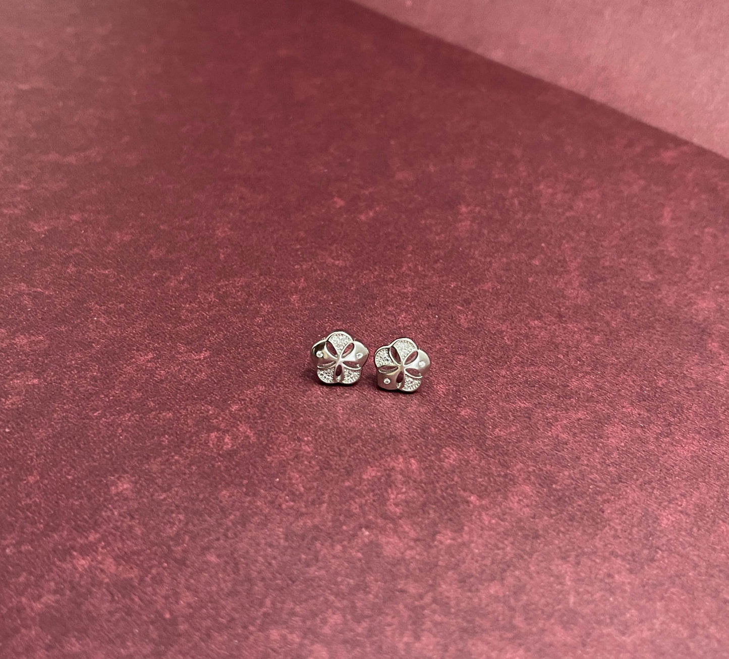 Floral Silver Studs