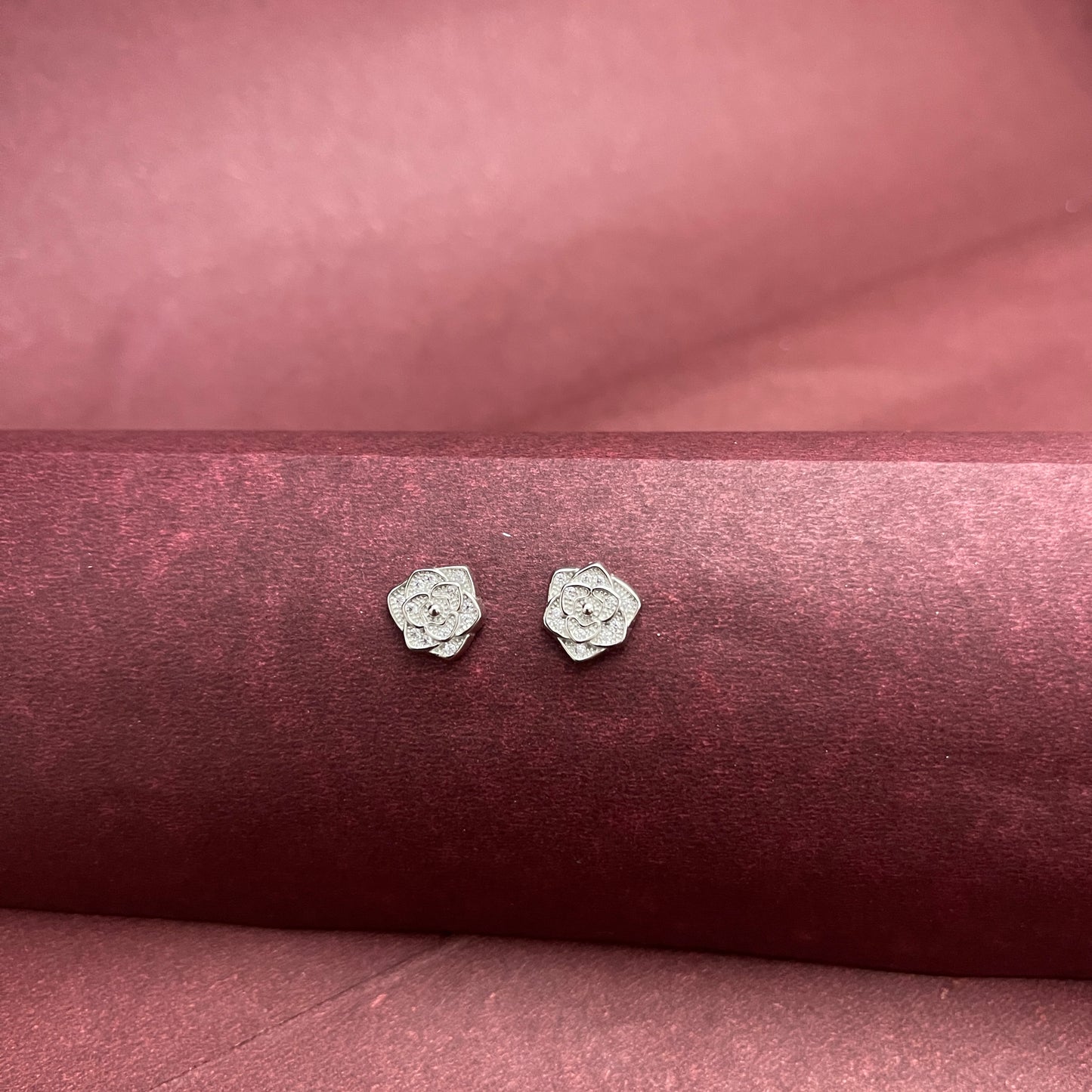 Sparkling Rose Studs