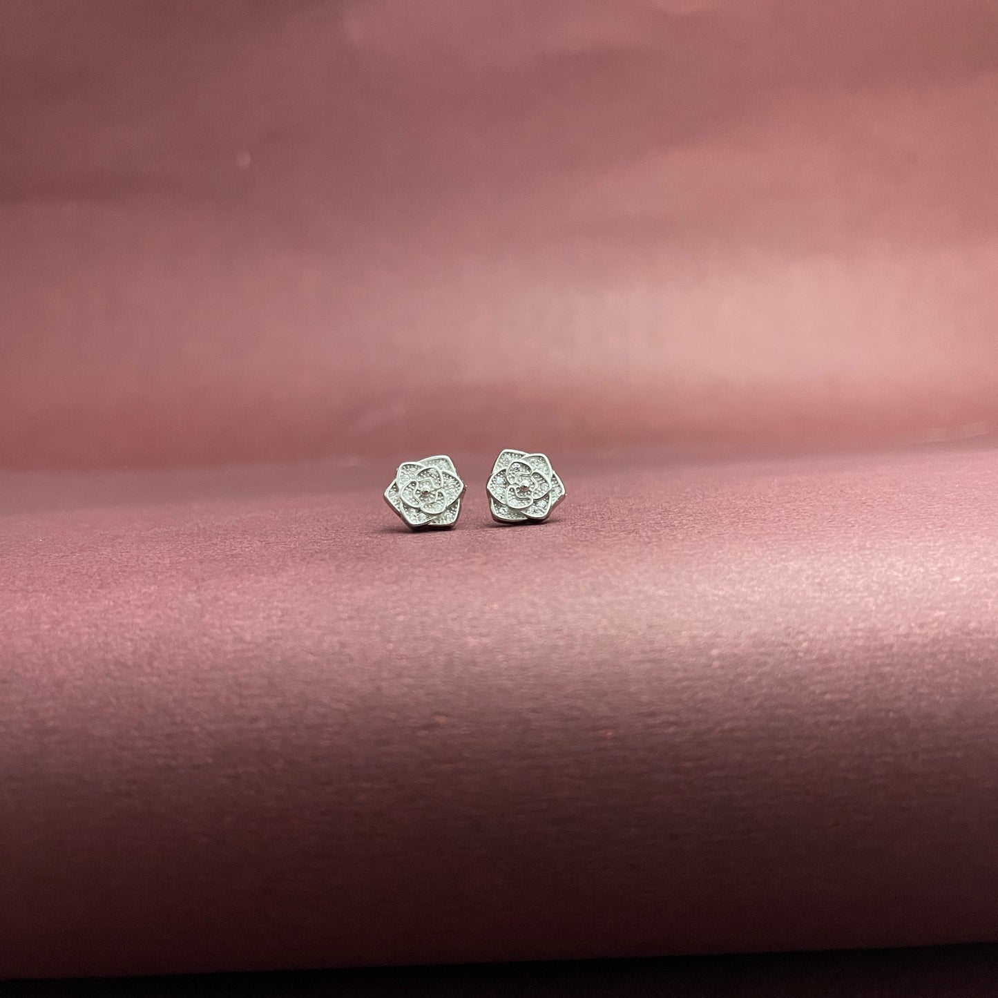 Sparkling Rose Studs