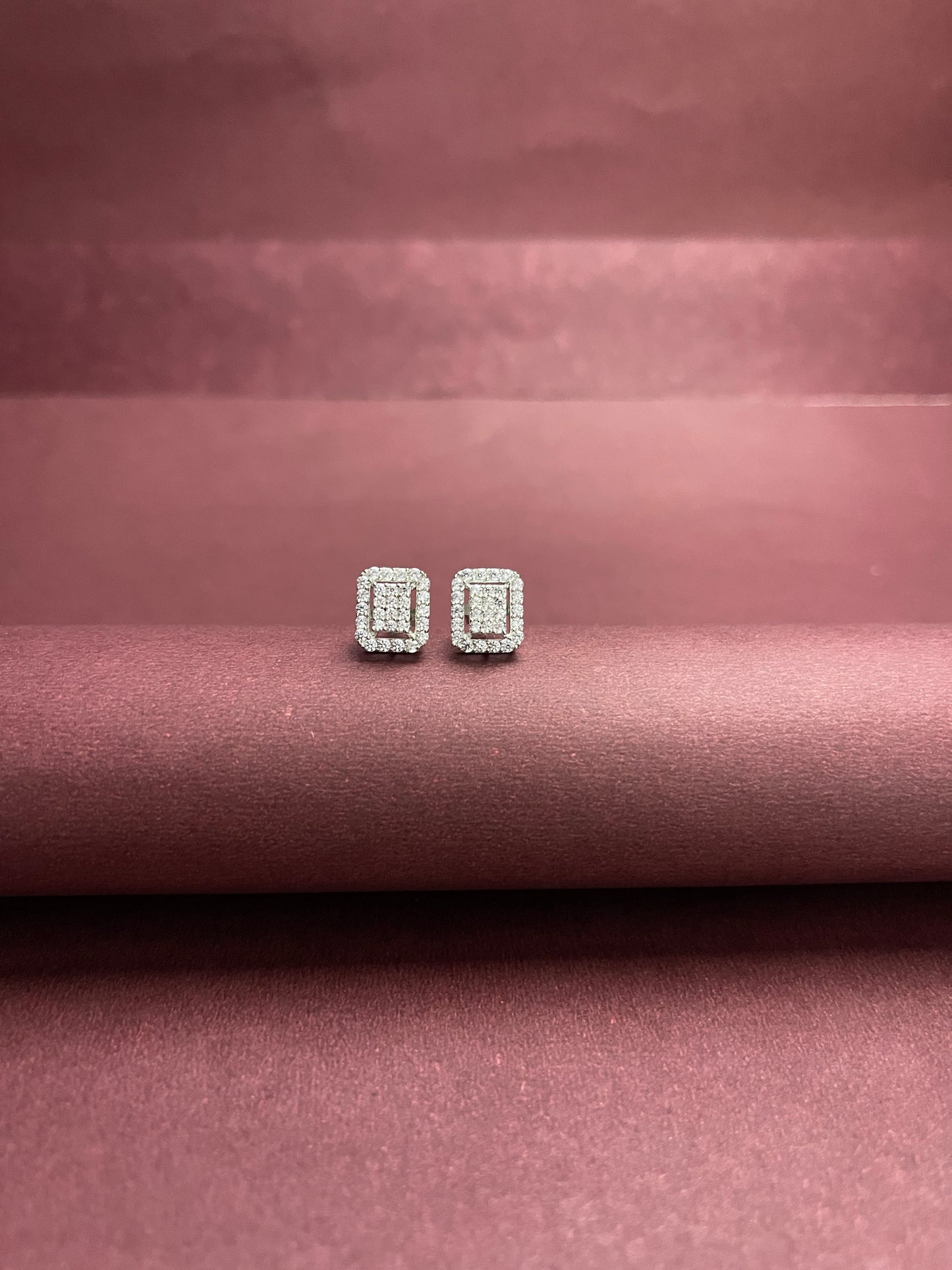 Rectangular AAA+ CZ Silver Studs