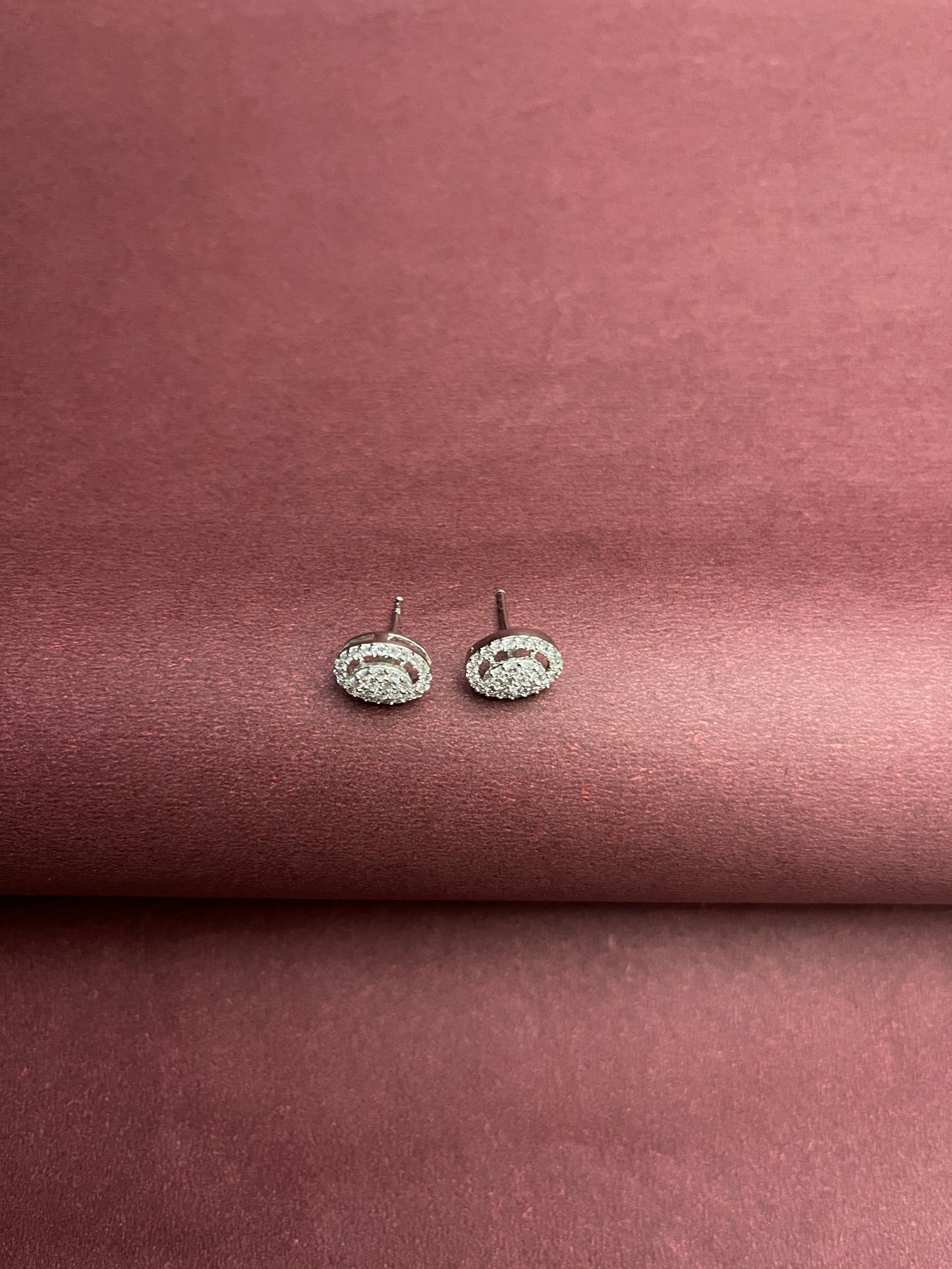 Oval AAA+ CZ Silver Studs