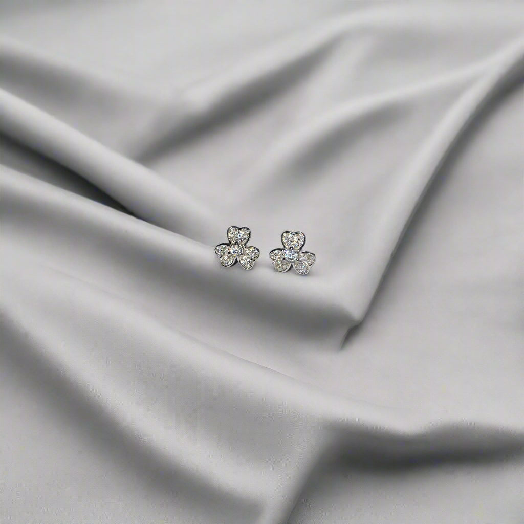 Shamrock Silver Studs