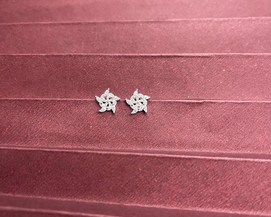 Falling Snow Silver Studs
