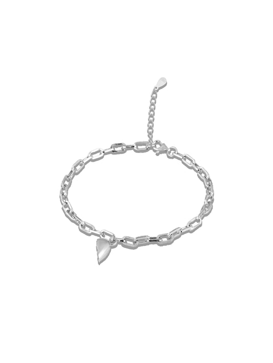 Magnetic Heart Silver Chain Bracelet