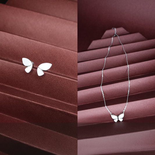 White Butterfly Chain Set