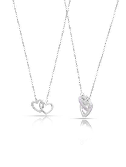 Interlocking Hearts Silver Chain