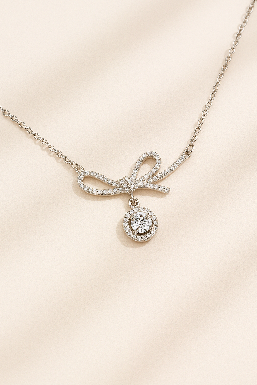 Silver Knot Pendent Set