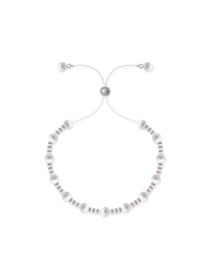 Pearl & Beads Silver Chain Bracelet