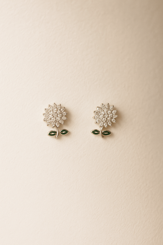 Sunflower Silver Earring