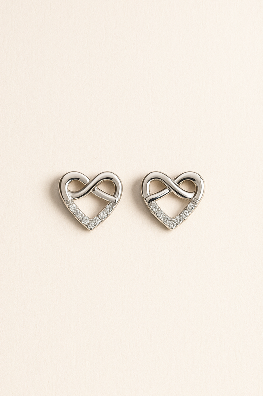 Heart Shape Silver Earrings